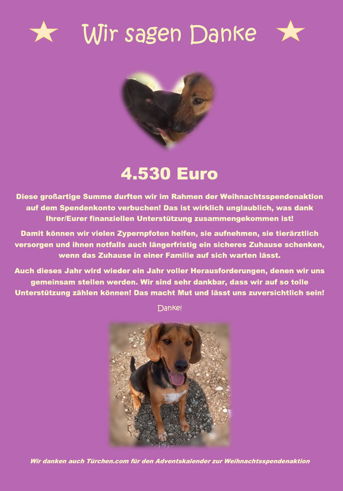 Danke Weihnachtsspenden